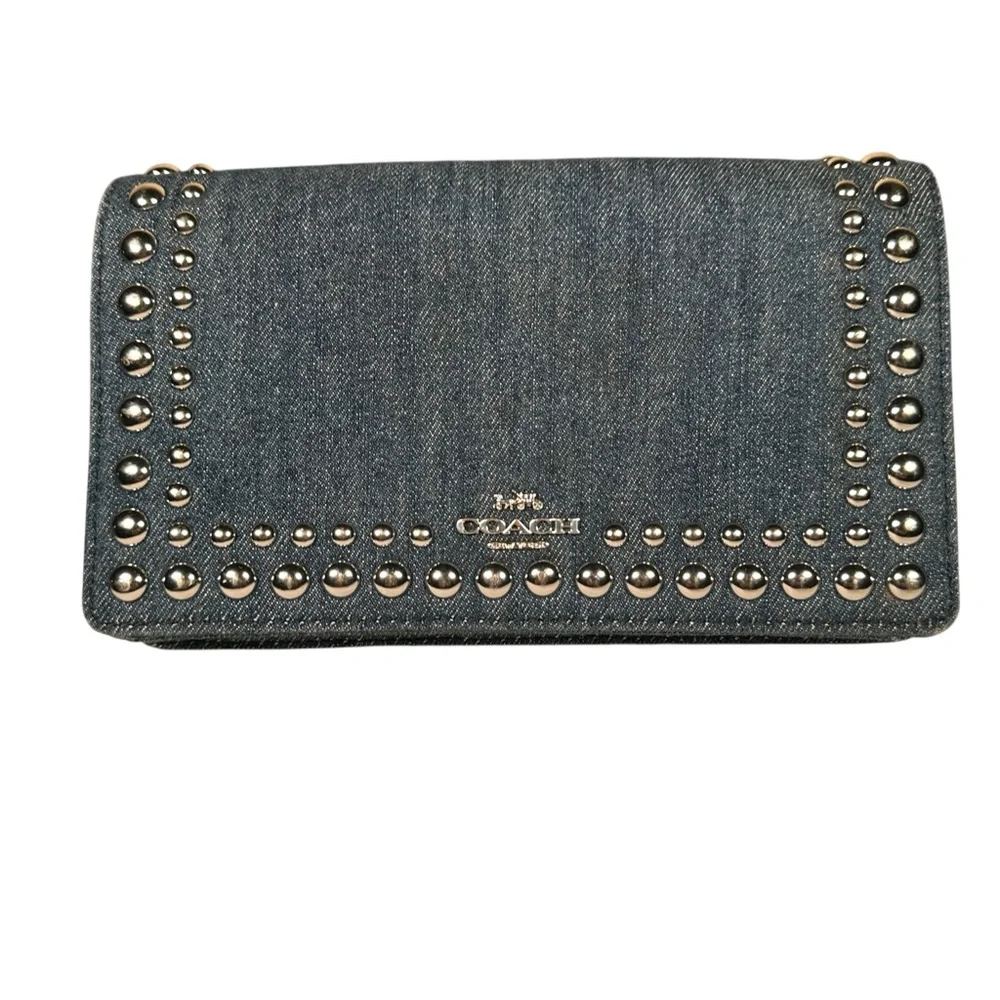 COACH Anna Foldover Clutch Crossbody with Rivets - Picture 7 of 15